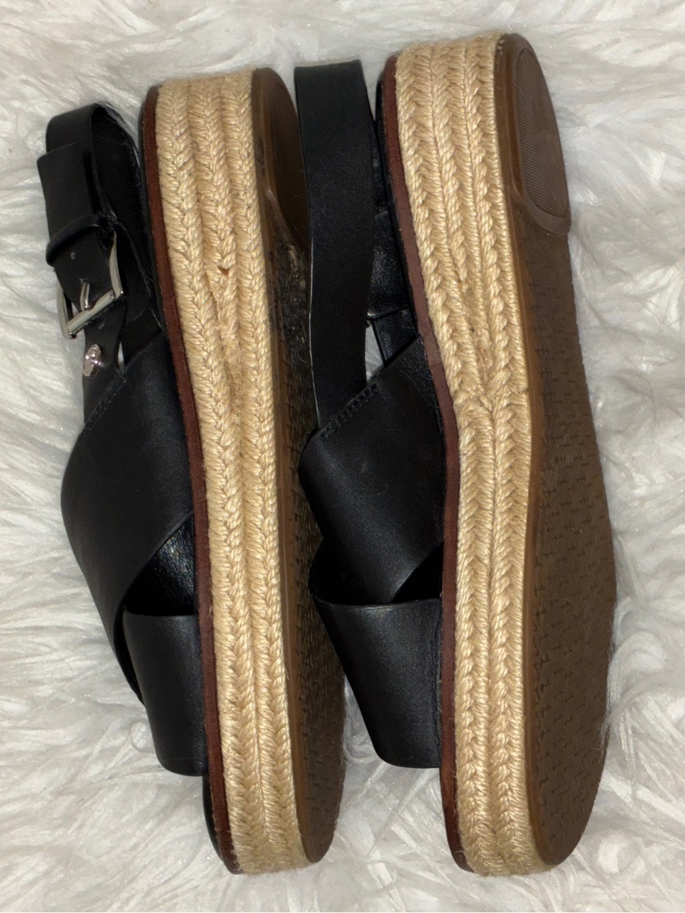 Michael Kors Black Leather Crisscross Slingback Sandals Sz 6.5 - Picture 9 of 12